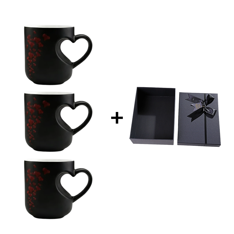 ☕ KÖP 3 FÅ 1 GRATIS! 💝 Färgskiftande Keramikmugg med Hjärtformat Handtag – För Alla Hjärtans Dag, Värmekänslig Design & Perfekt Romantisk Present ✨