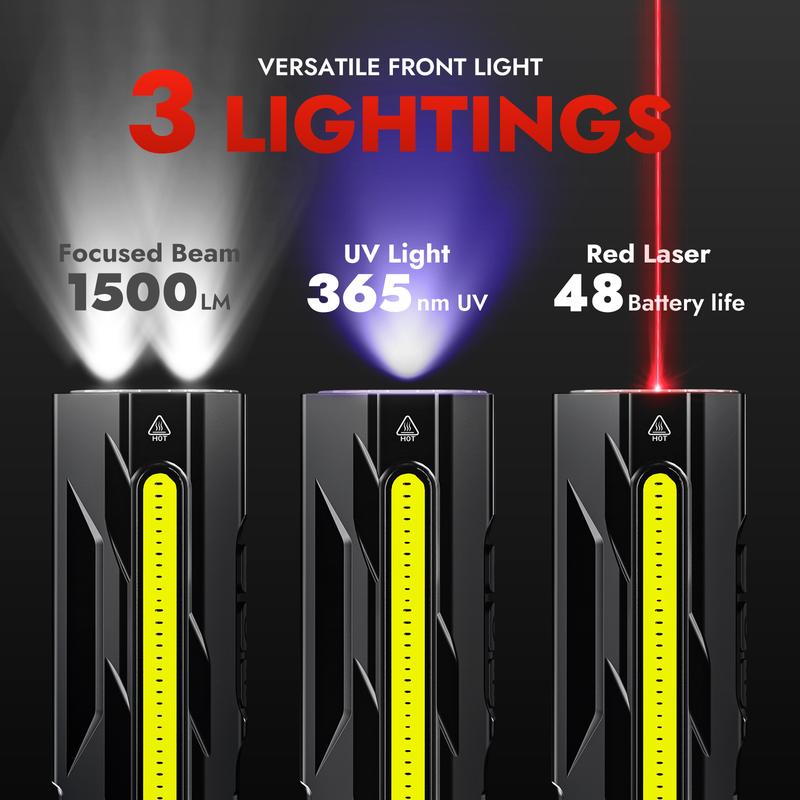 đŠ 50 % RABATT đ§Č Magnetisk LED-arbetslampa â 1500 lumen, UV-ljus & röd laser â perfekt för verkstad, camping & nödsituationer âĄ