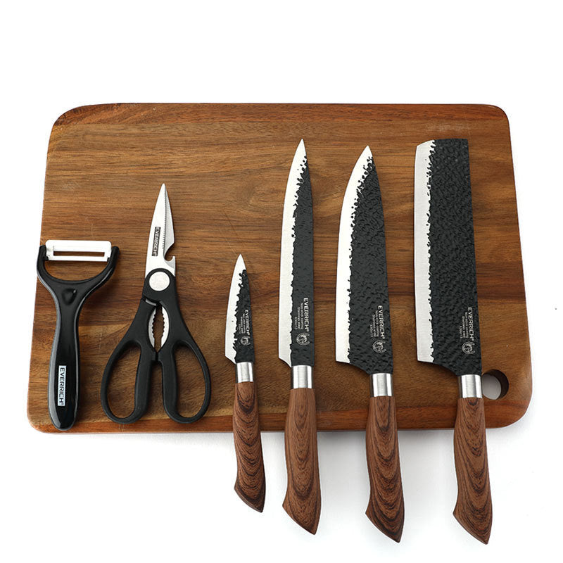 【📦 Limiterad 50 % rabatt】🔪🔥 Professionellt köksknivset i rostfritt stål – 6 delar, vass & hållbar