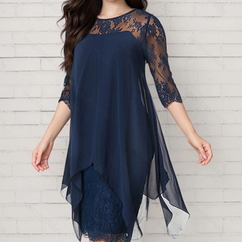 đ„ 50 % RABATT! SpetsklĂ€nning med hög-lĂ„g fĂ„ll â elegant stil för fest och speciella tillfĂ€llen đž