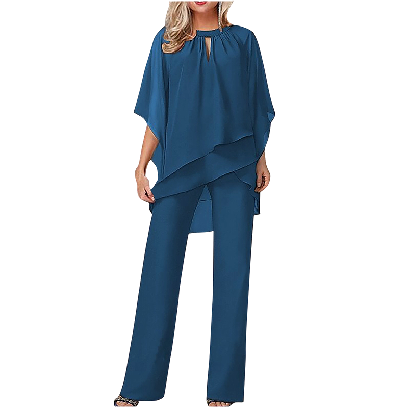 đ„SĂ„ lĂ€nge lagret rĂ€cker â 50 % rabatt!đElegant tvĂ„delat set: blus med asymmetrisk fĂ„ll och vida byxor