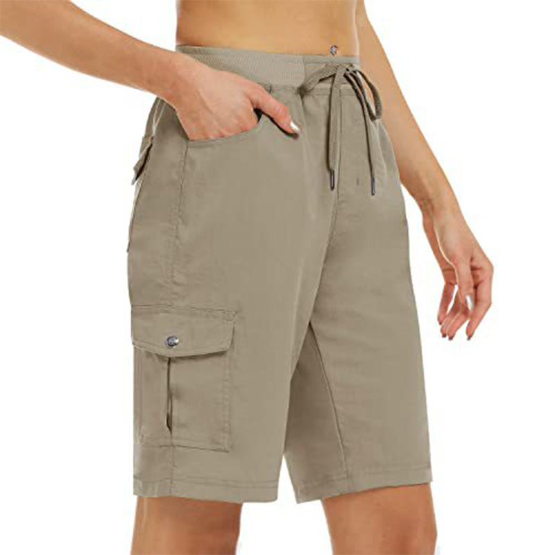 𩳠50% RABATT NU! âïž Kvinnas Snabbtorkande Cargoshorts med Fickor â UPF 50+, Justerbar Dragsko & Avslappnad Passform đ