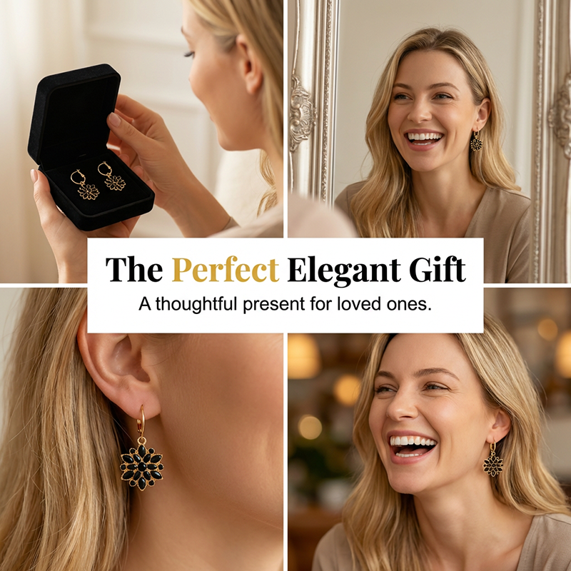đč 50 % RABATT JUST NU! đ€ Svarta blommiga hĂ€ngeörhĂ€ngen â elegant design, lĂ€tta och perfekta till festklĂ€dsel eller för en sofistikerad vardagslook âš