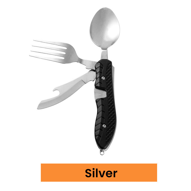 đŽ 50% RABATT NU!đïž 4-i-1 Utomhus FĂ€llbart Bestickset â Rostfritt StĂ„l Multi-Tool â Kompakt Camping- & Vandringstillbehör đ