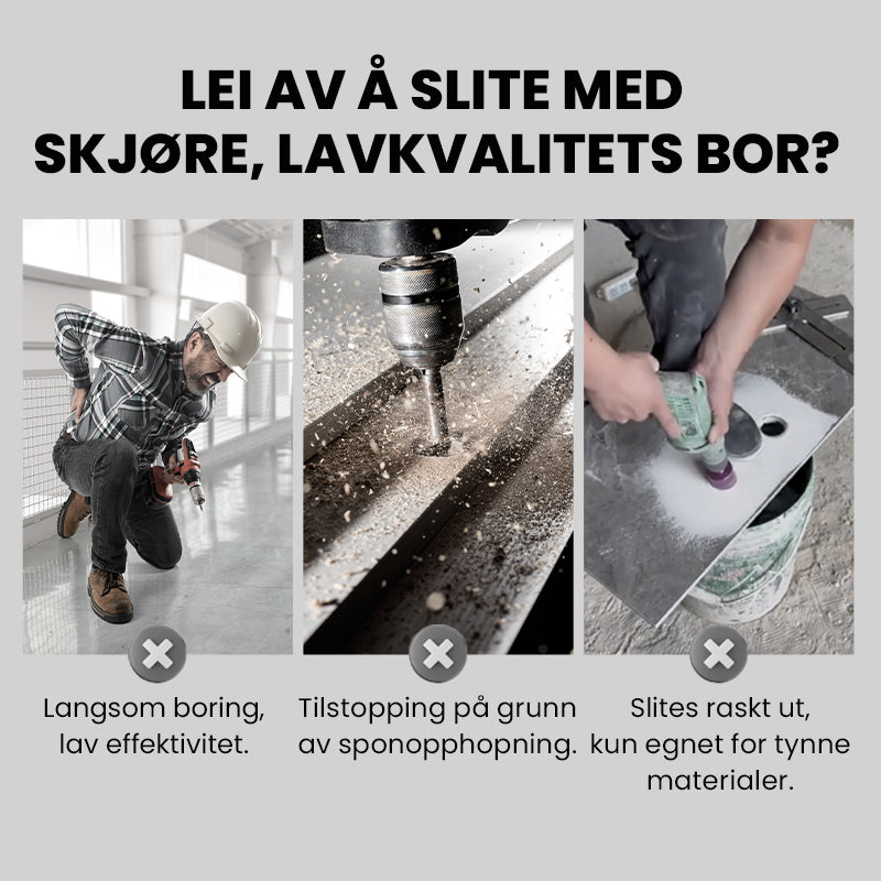 Högstyrka 4-flöjts Sågad Excentrisk Borrsats