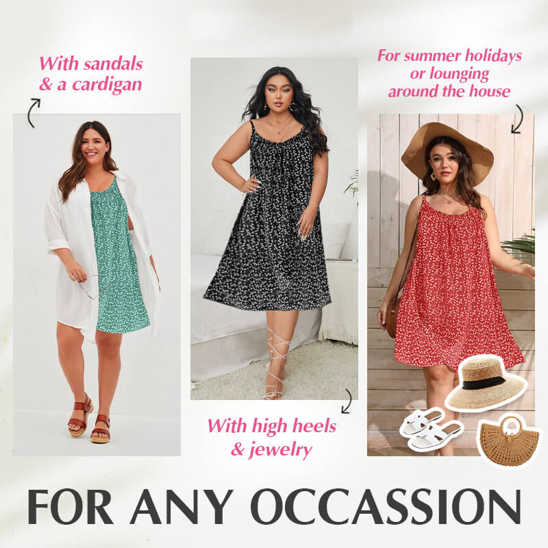 👗 50% RABATT NU! 🌸 Blommig Linneklänning med Smala Axelband – Lätt & Andningsbar för Romantisk Sommarkänsla ☀️