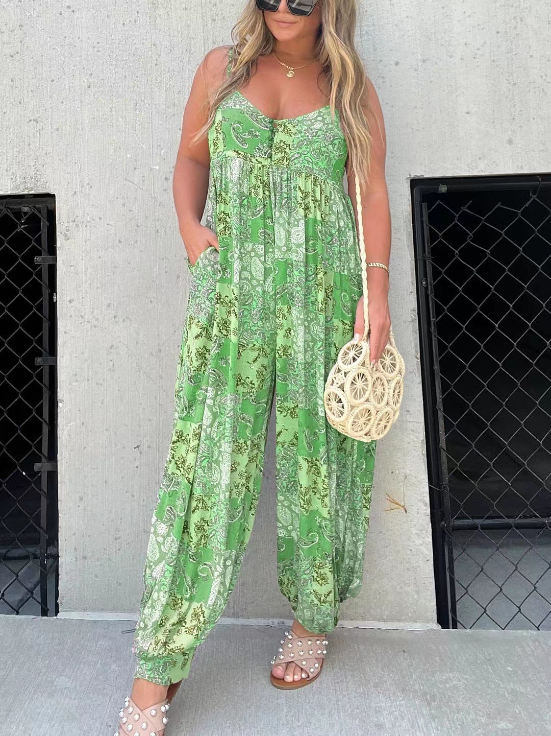 🌸 Löst sittande jumpsuit med tryck (begränsat lager) 💥
