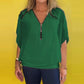 ⏰Limiterad tid 50% rabatt på försäljning🌸Dam Chiffon Zip Neck Casual Top (begränsad upplaga)