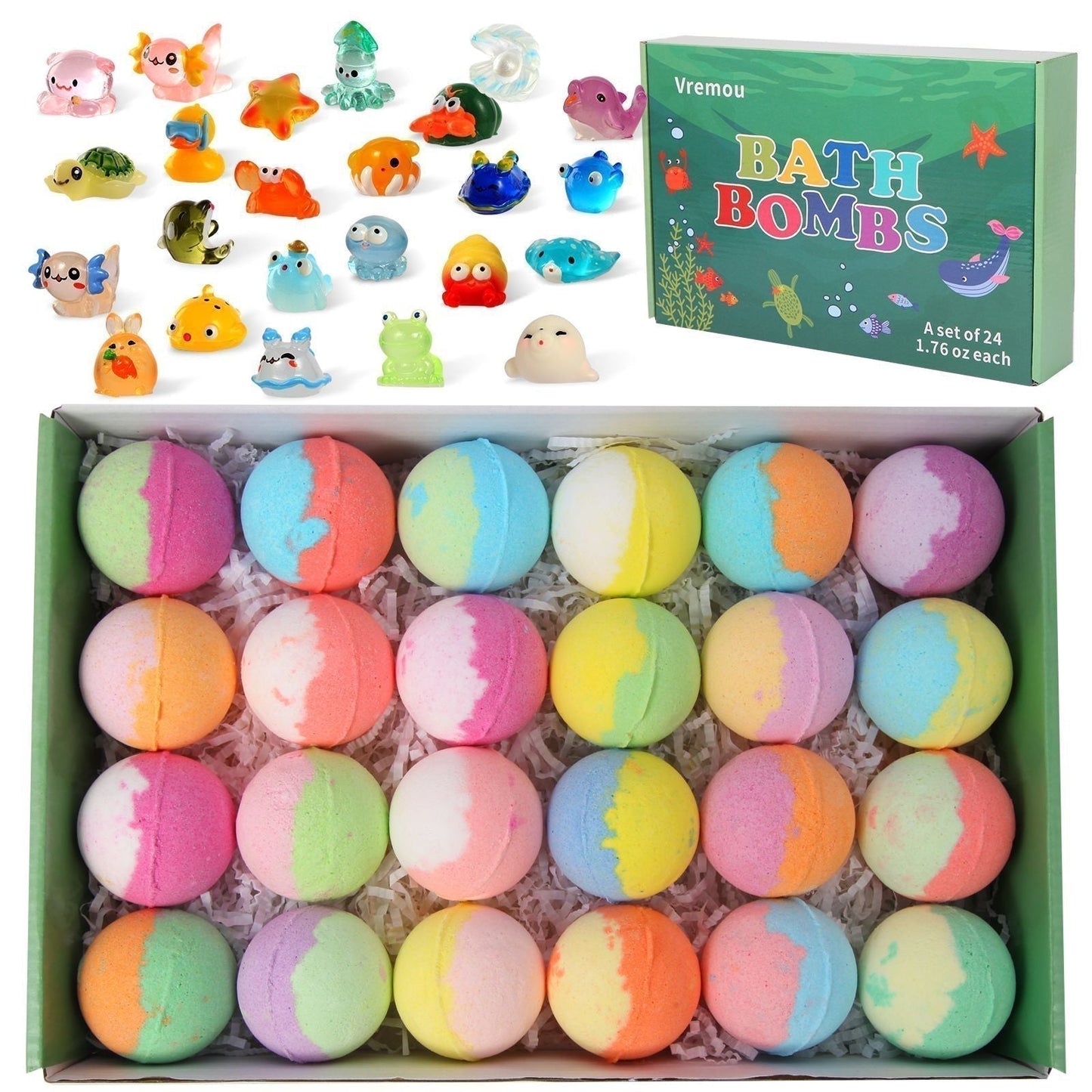 🛁 50% RABATT! 🎁 Badbomber för Barn med Överraskning Inuti – Färgglada, Hudvänliga & Perfekta som Present 🏐