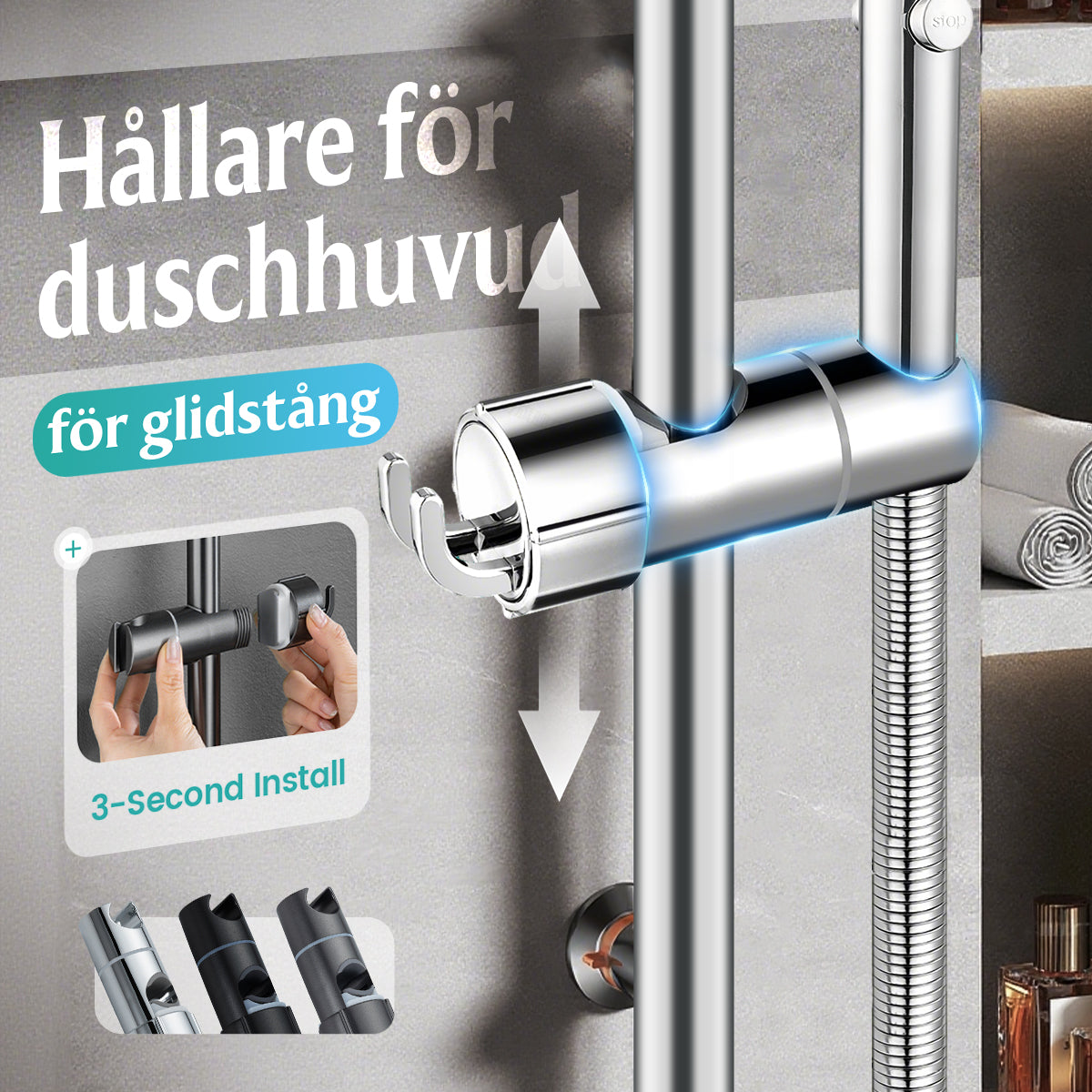 🔥Hot Sale！50% RABATT! 🔥Handduschhållare utan borrnin