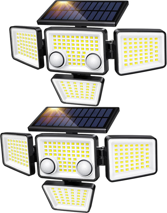 🏆SISTA DAGENS REA – 50 % RABATT🔥Solcellsbelysning för utomhusbruk – 3000 lm, 188 LED-lampor med rörelsesensor