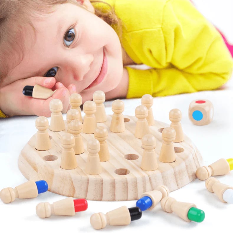 Gåvor till barn🎁Trä Memory Match Stick Chess