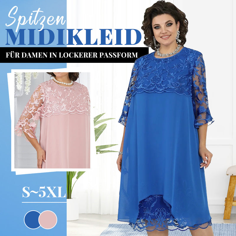 🌸Nykomlingar, halva priset rabatt under en begränsad tid💃Lösa dam midiklänning i spets