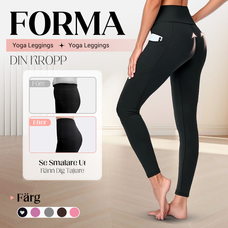 🌸Högmidjade, höftlyftande och magformande fitnesstights med sidofickor (begränsad upplaga)💥