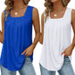 👚 50% RABATT NU! ✨ Ärmlös Linne med Fyrkantig Halsringning – Enkel & Smart – Uppgradera Din Vardagsklädsel 🌸