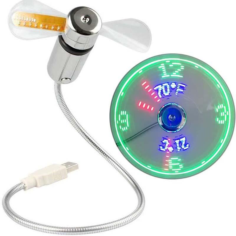 🔥2026 Het rea 50% RABATT🔥USB-fläkt med LED-klockbelysning