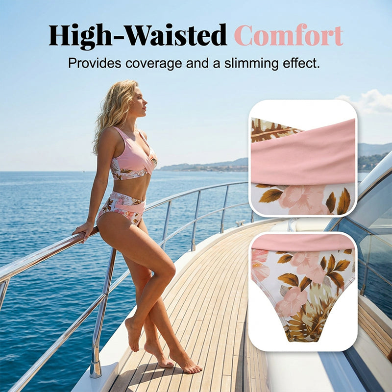 🔥👙 50% RABATT! Bikini med hög midja och tryck – skulptera dina kurvor och visa upp din charm i sommar ☀️