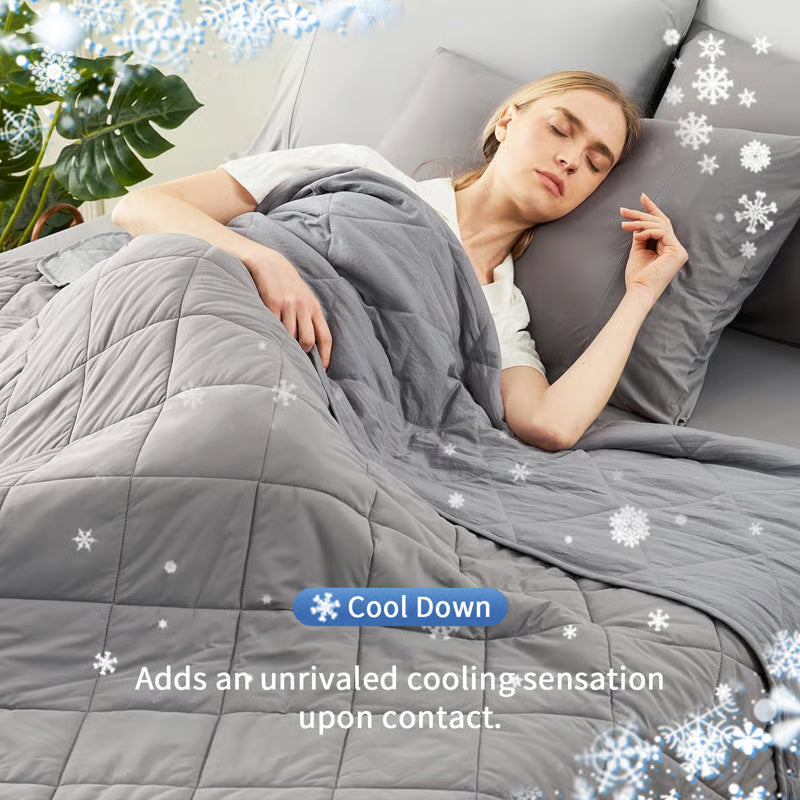 🥳2026 REA🥳💞Över 50 000 sålda!🛏️❄️ 50 % RABATT! Kylande täcke – dubbelsidigt, Q-Max≥0,4-tyg. En sida kyler, den andra andas. Sov utan att svettas! 🌙✨