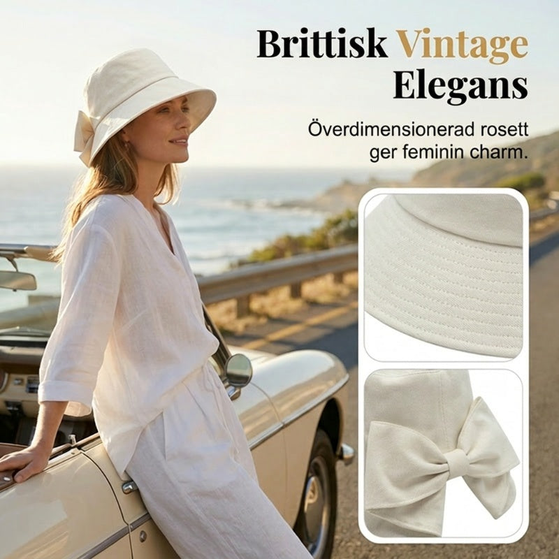 Dam solhatt med bred brätte & rosett 🌸 Söt rosett, fullt UV-skydd – sommarens vackraste accessoar ☀️
