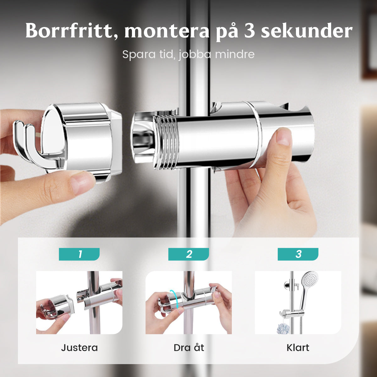 🔥Hot Sale！50% RABATT! 🔥Handduschhållare utan borrnin