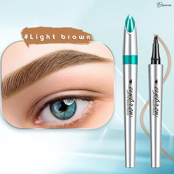 🔥KÖP 1, FÅ 1 GRATIS! ✨3D Vattentät Microblading Ögonbrynspenna - 4-Spets Design - Långvarig 36 Timmar