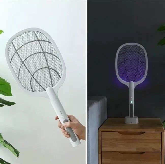 🌙 2-i-1 insektslampa & flugsmälla – elektrisk, UV-ljuslock & laddningsbar, fångar mygg & flugor medan du sover, tyst & effektiv 😴