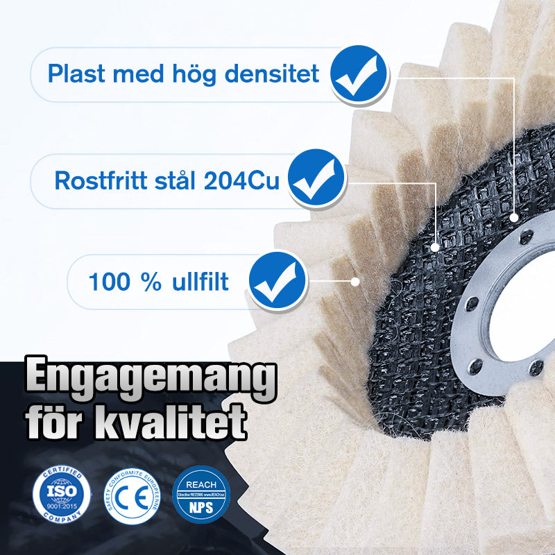 🔥Köp 1 få 1 gratis🔥Polerskiva med flik av ullfilt