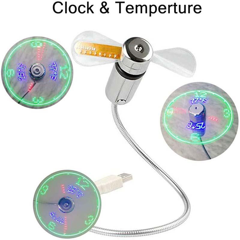 🔥2026 Het rea 50% RABATT🔥USB-fläkt med LED-klockbelysning