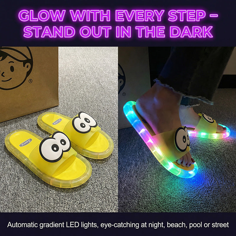 Söta LED-tofflor med ankdesign – lyser i mörkret, mjuka & lätta 👣💡