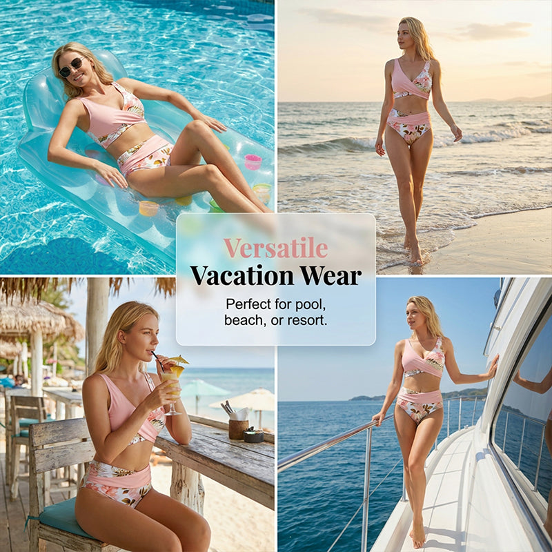 🔥👙 50% RABATT! Bikini med hög midja och tryck – skulptera dina kurvor och visa upp din charm i sommar ☀️