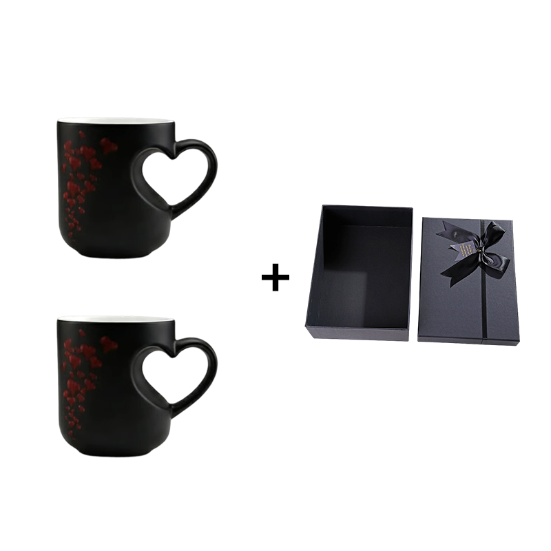 ☕ KÖP 3 FÅ 1 GRATIS! 💝 Färgskiftande Keramikmugg med Hjärtformat Handtag – För Alla Hjärtans Dag, Värmekänslig Design & Perfekt Romantisk Present ✨