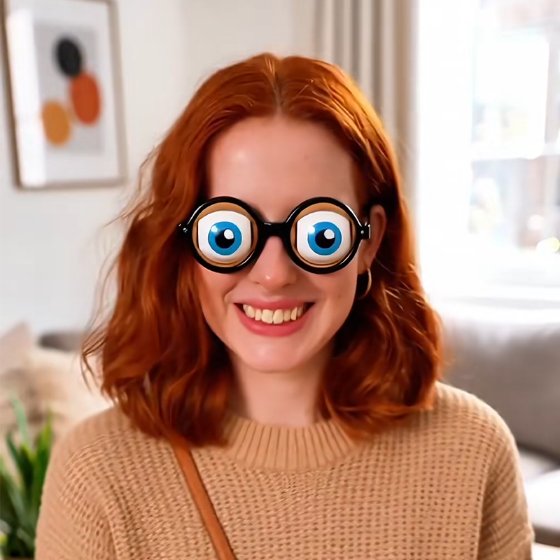 🔥Superjulrea🏆Blixtrea💥Roliga glasögon med blinkande ögonmekanism🥸