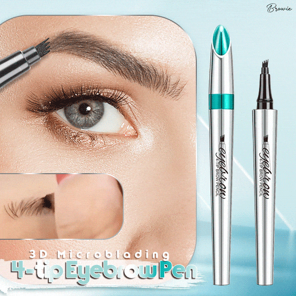🔥KÖP 1, FÅ 1 GRATIS! ✨3D Vattentät Microblading Ögonbrynspenna - 4-Spets Design - Långvarig 36 Timmar