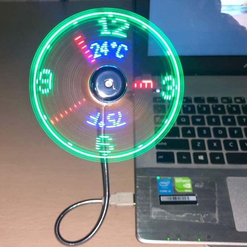 🔥2026 Het rea 50% RABATT🔥USB-fläkt med LED-klockbelysning