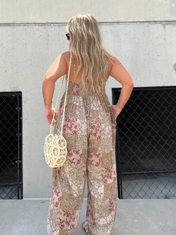 🌸 Löst sittande jumpsuit med tryck (begränsat lager) 💥