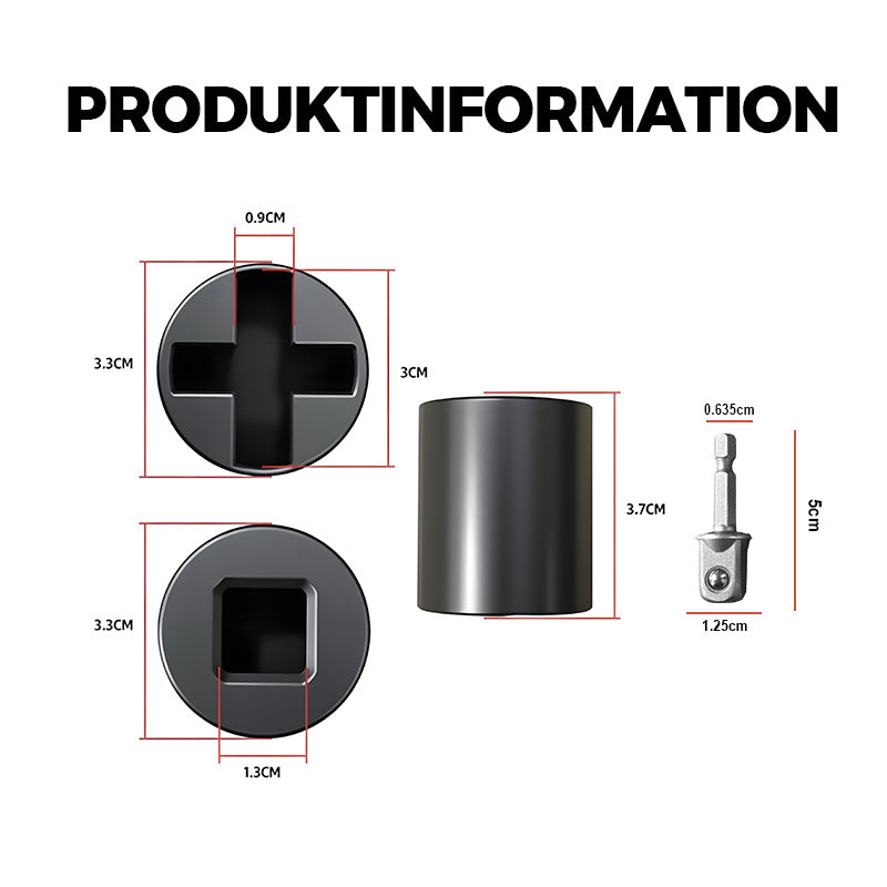 🚗Universell hylsa med adapter för domkraft