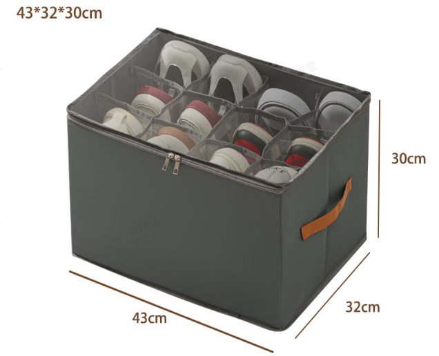 🔥50 % rabatt👟 Förvaringslåda för skor i tyg – hopfällbar design, stor kapacitet, dammtät och andas, platsbesparande för garderob och sovrum 🧺