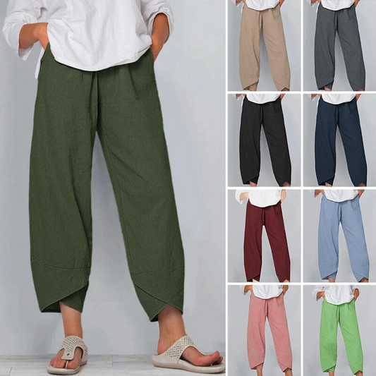 👖 60% RABATT ✨ | Asymmetriska vintagebyxor – elastisk midja, praktiska fickor & rak ben 👖✨