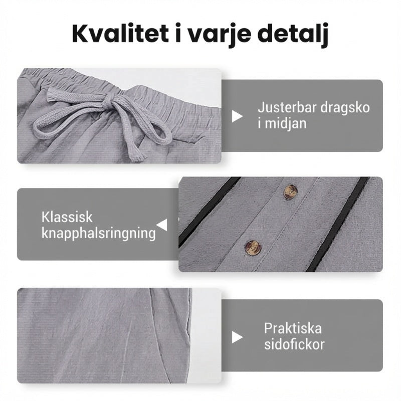 Herrhuvtröja och byxor i ledig passform – 2-delat set