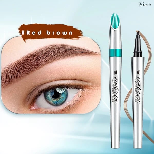 🔥KÖP 1, FÅ 1 GRATIS! ✨3D Vattentät Microblading Ögonbrynspenna - 4-Spets Design - Långvarig 36 Timmar