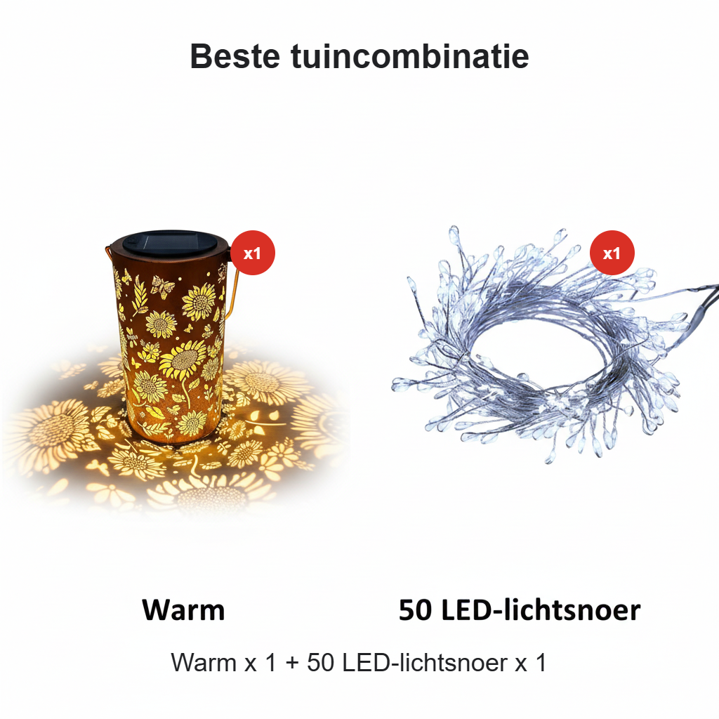 🔥SPECIALERBJUDANDE 49% RABATT - 🌞Färgglad soldriven trädgårdslykta med solrosmotiv