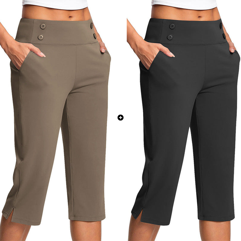 🧘‍♀️ 50% RABATT NU!✨ Eleganta Yogabyxor med Formande Effekt – Magstöd & Djupa Fickor – Träning & Lifestyle 🔥