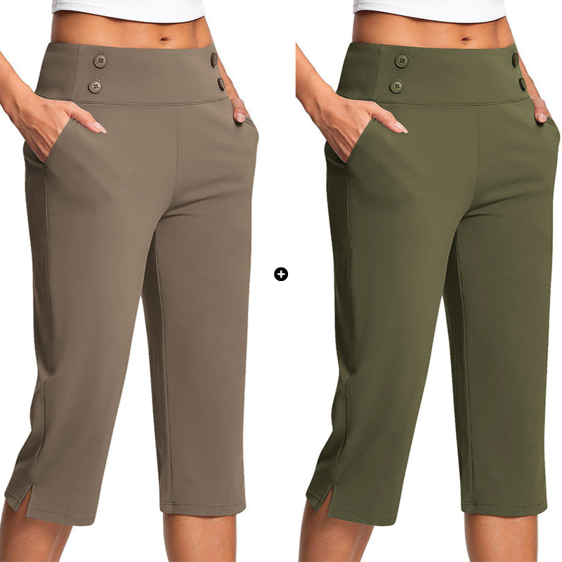 🧘‍♀️ 50% RABATT NU!✨ Eleganta Yogabyxor med Formande Effekt – Magstöd & Djupa Fickor – Träning & Lifestyle 🔥