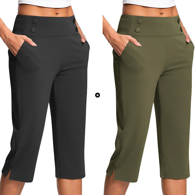 🧘‍♀️ 50% RABATT NU!✨ Eleganta Yogabyxor med Formande Effekt – Magstöd & Djupa Fickor – Träning & Lifestyle 🔥