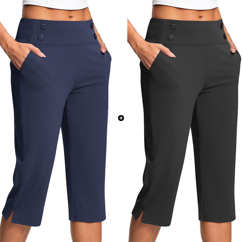 🧘‍♀️ 50% RABATT NU!✨ Eleganta Yogabyxor med Formande Effekt – Magstöd & Djupa Fickor – Träning & Lifestyle 🔥