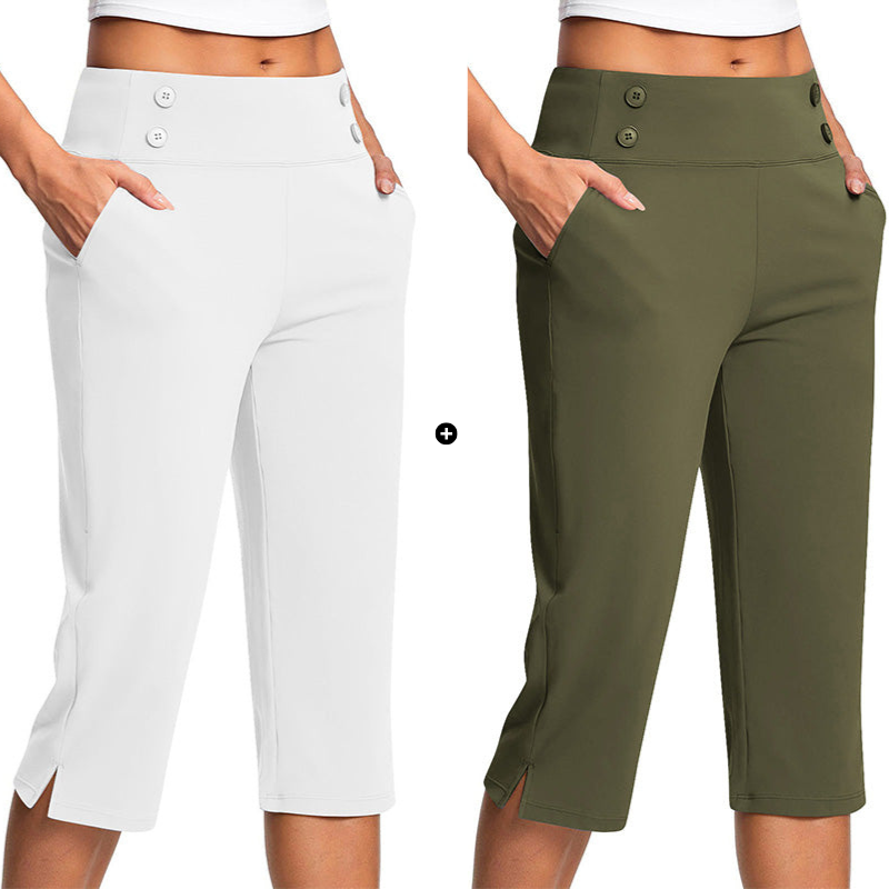 🧘‍♀️ 50% RABATT NU!✨ Eleganta Yogabyxor med Formande Effekt – Magstöd & Djupa Fickor – Träning & Lifestyle 🔥