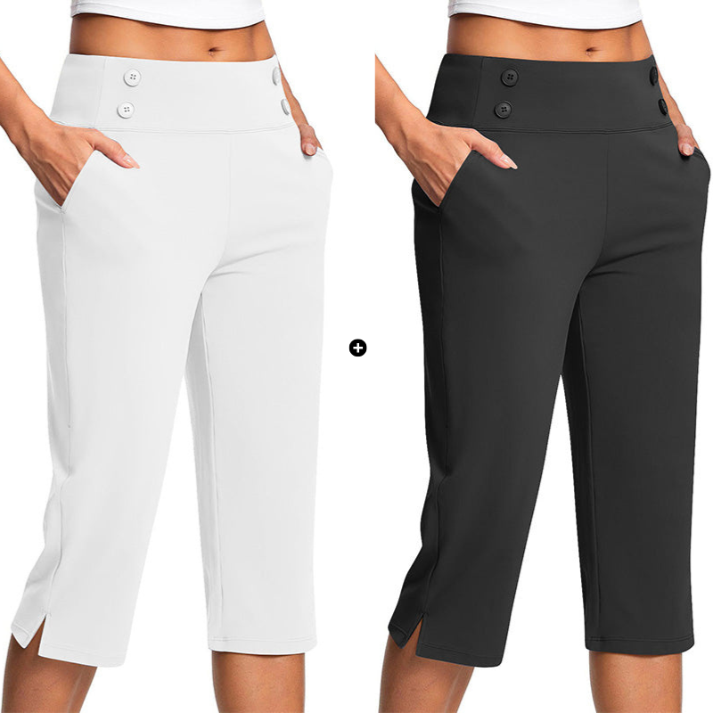 🧘‍♀️ 50% RABATT NU!✨ Eleganta Yogabyxor med Formande Effekt – Magstöd & Djupa Fickor – Träning & Lifestyle 🔥
