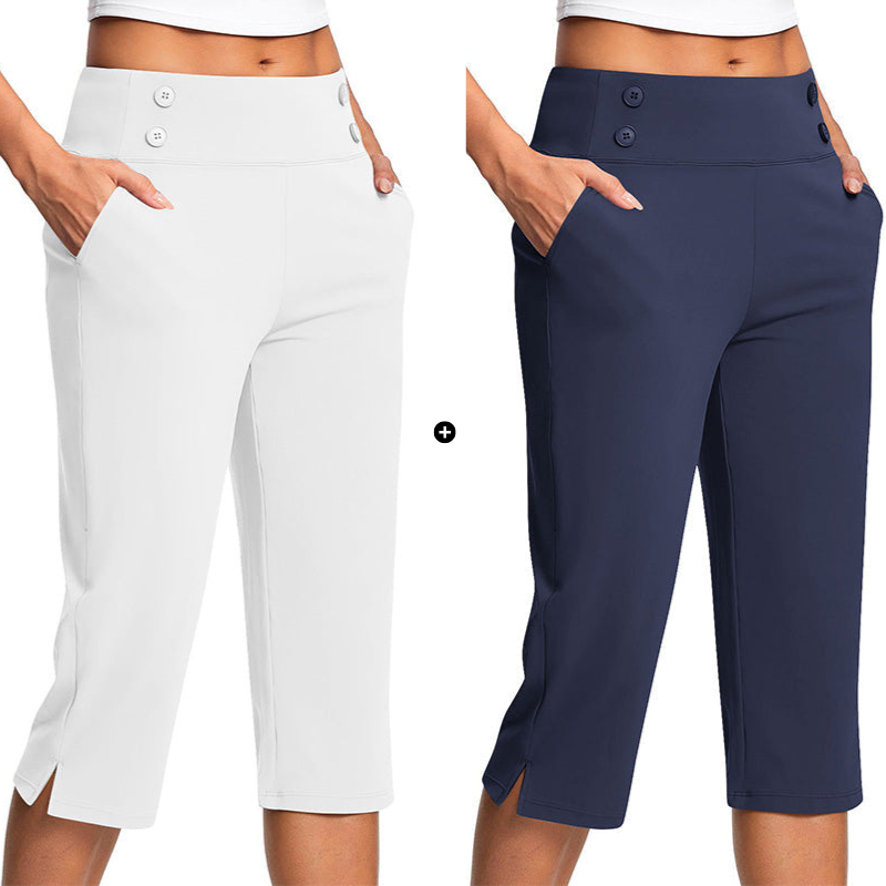 🧘‍♀️ 50% RABATT NU!✨ Eleganta Yogabyxor med Formande Effekt – Magstöd & Djupa Fickor – Träning & Lifestyle 🔥