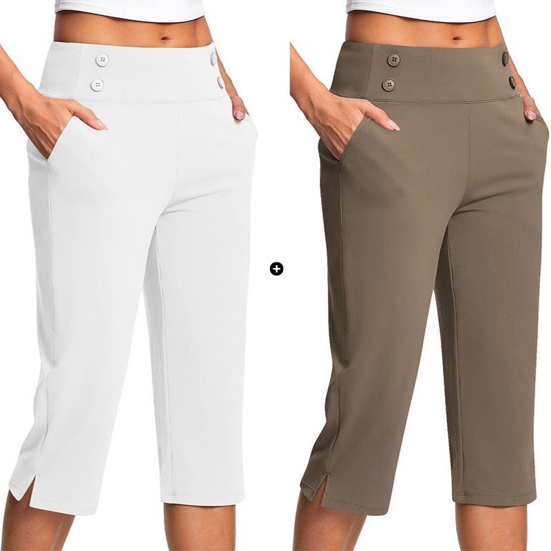 🧘‍♀️ 50% RABATT NU!✨ Eleganta Yogabyxor med Formande Effekt – Magstöd & Djupa Fickor – Träning & Lifestyle 🔥