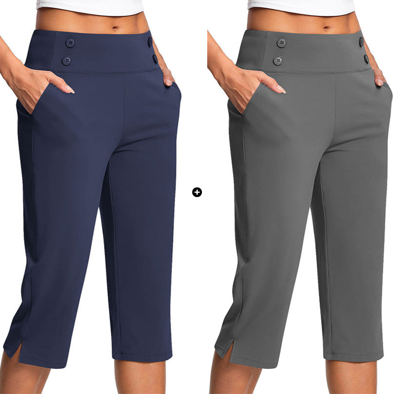 🧘‍♀️ 50% RABATT NU!✨ Eleganta Yogabyxor med Formande Effekt – Magstöd & Djupa Fickor – Träning & Lifestyle 🔥
